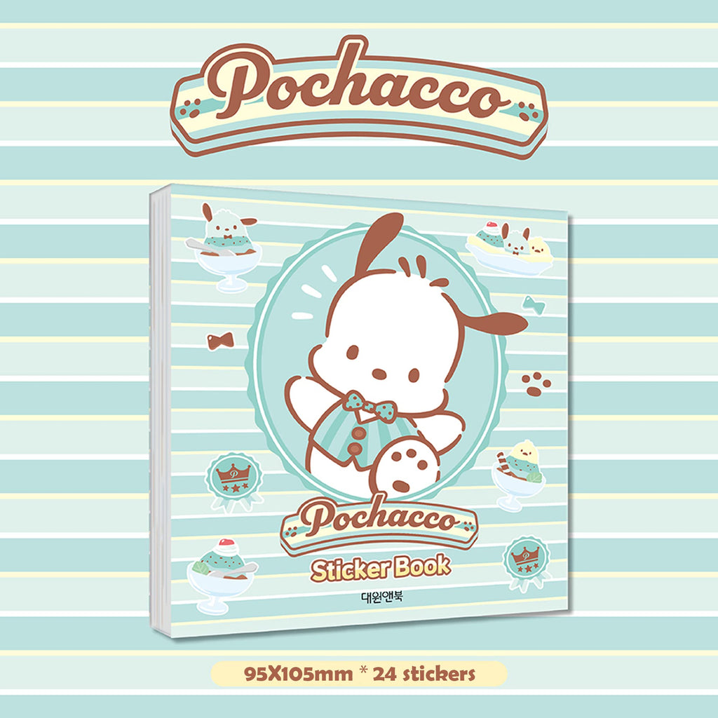MENBLY Pochacco Sticker Minibook - 24 Unique Vinyl Stickers for Scrapbooking & Decor