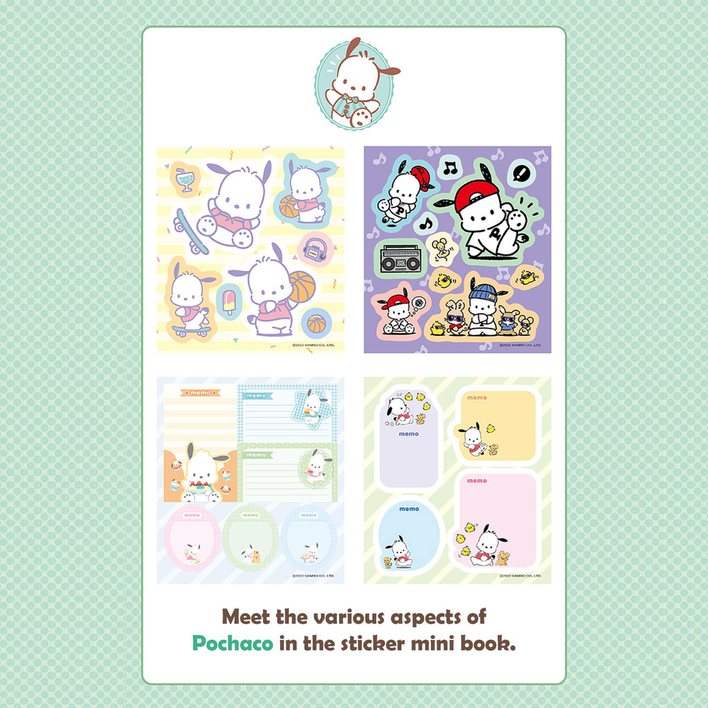 MENBLY Pochacco Sticker Minibook - 24 Unique Vinyl Stickers for Scrapbooking & Decor