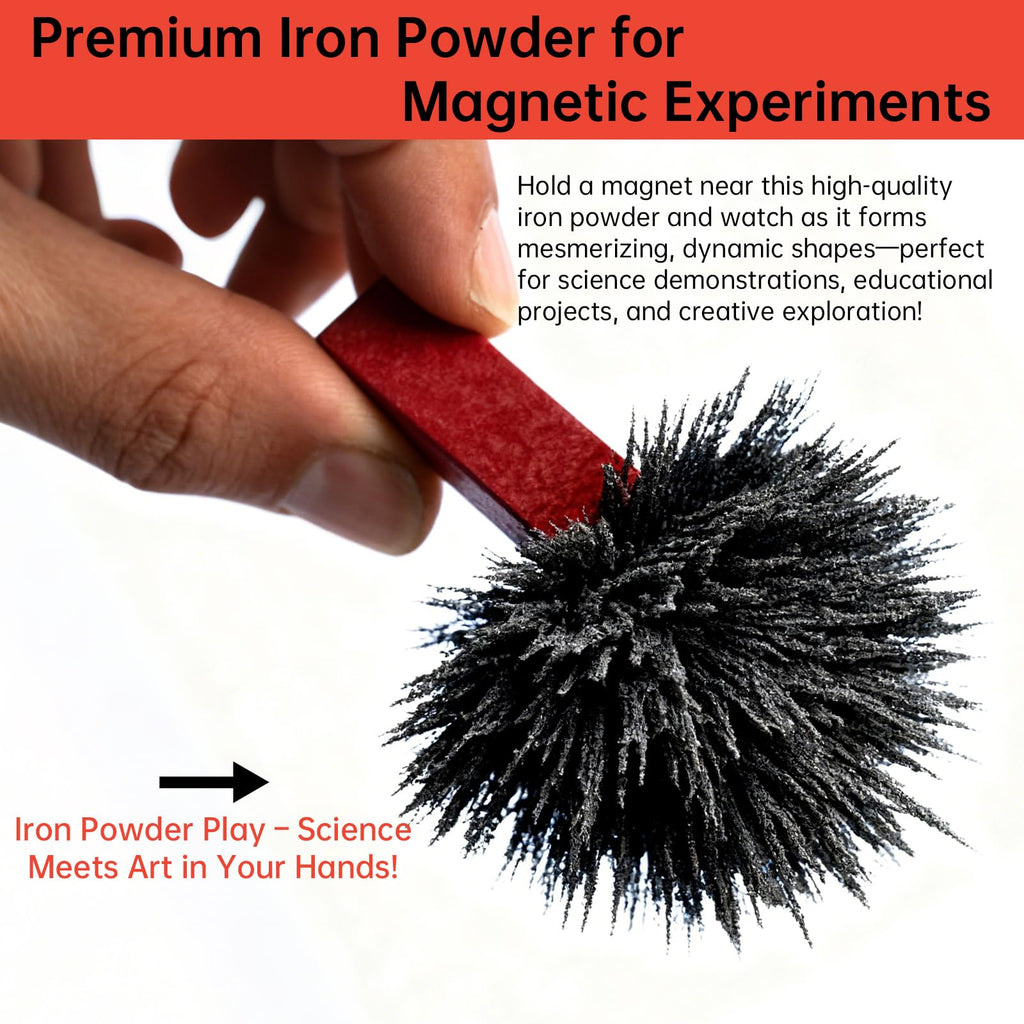 Meng Di Iron Filings Powder 18 oz – Magnetic Iron Powder for STEM, Slime, and Science Experiments
