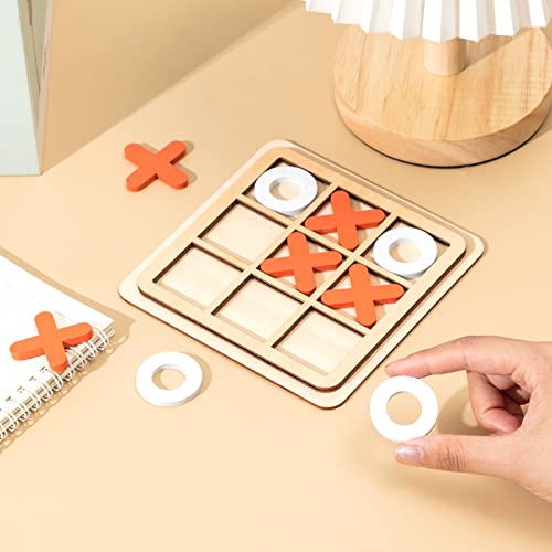 Meooeck 6-Pack Mini Wooden Tic Tac Toe Games – Portable Classic XO Board Games for Parties, Favors, Travel