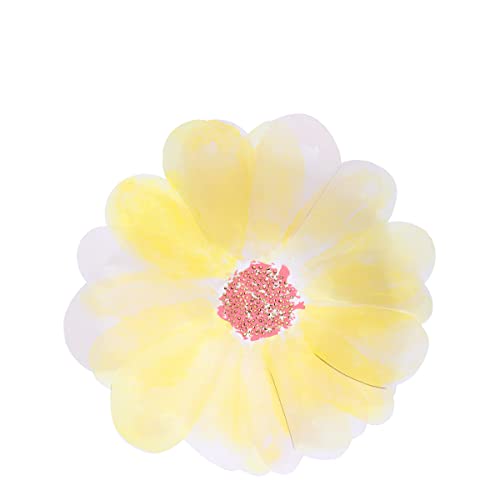 Meri Meri Flower Garden Floral Paper Plates – Pack of 8 Disposable Dinner Plates with Gold Foil Detail