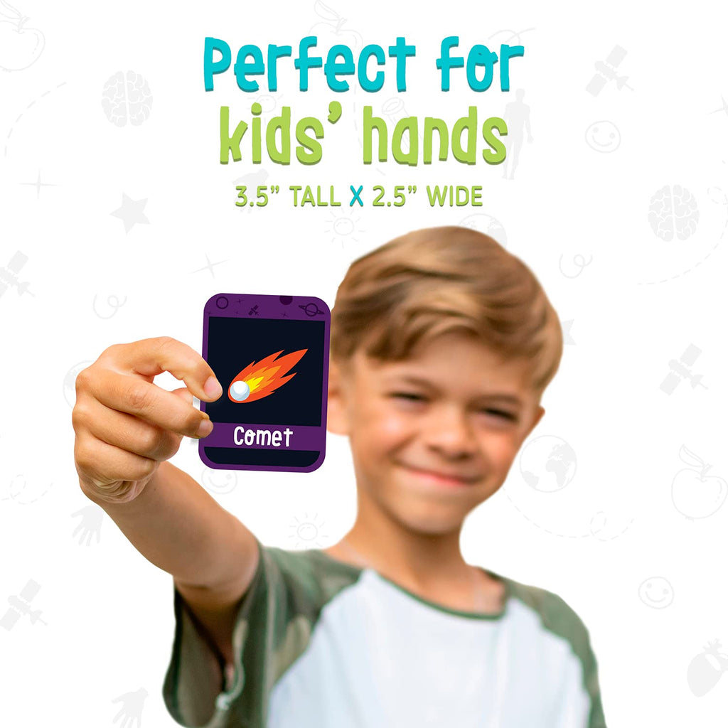 merka Science Flash Cards for Kids – 90-Count Waterproof Deck Covering Solar System, Human Anatomy & Geography