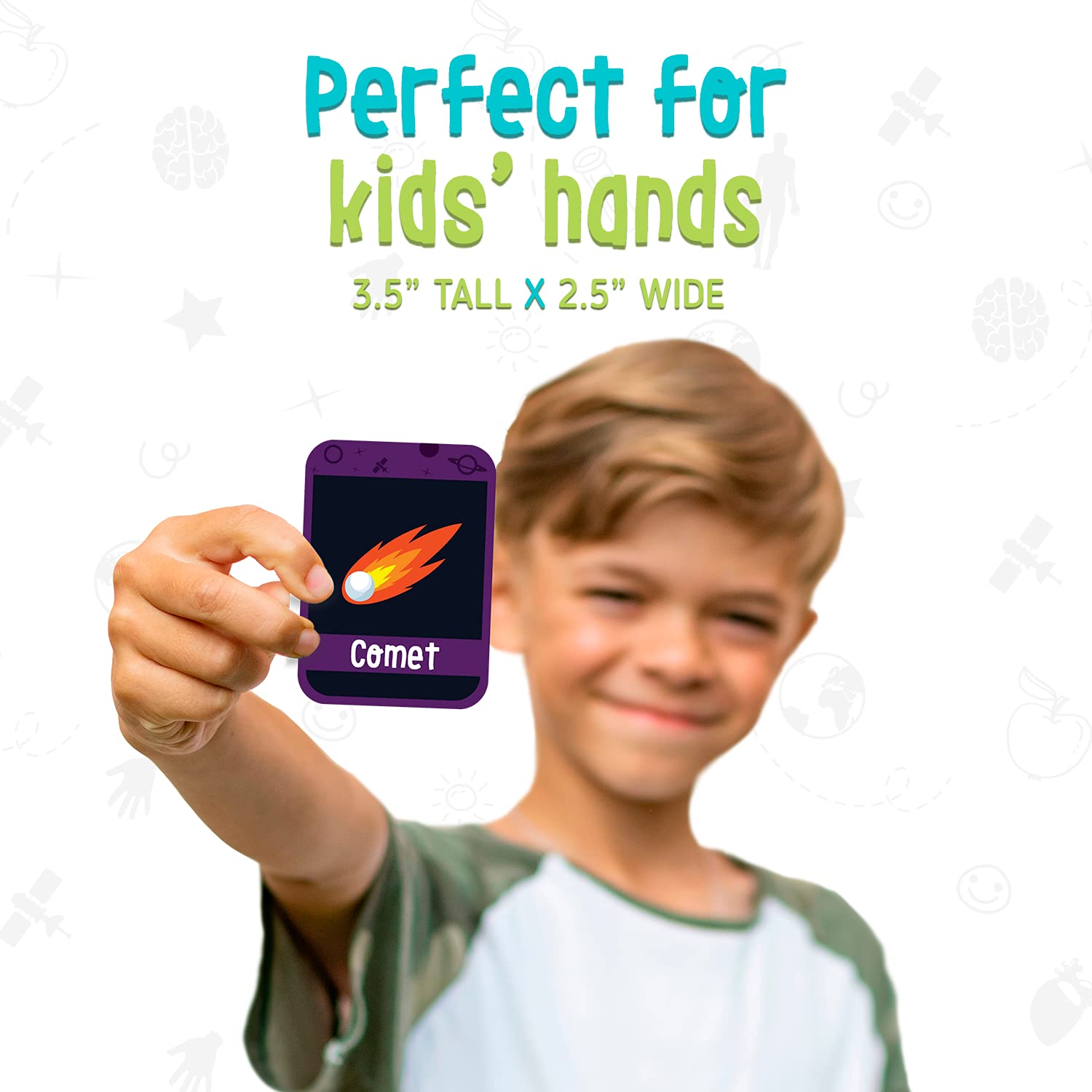 merka Science Flash Cards for Kids – 90-Count Waterproof Deck Covering Solar System, Human Anatomy & Geography