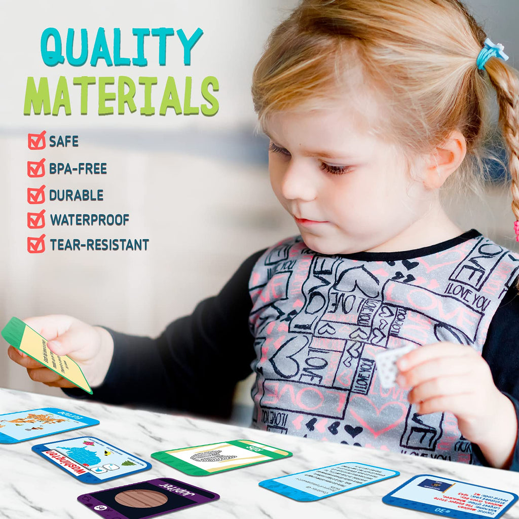 merka Science Flash Cards for Kids – 90-Count Waterproof Deck Covering Solar System, Human Anatomy & Geography