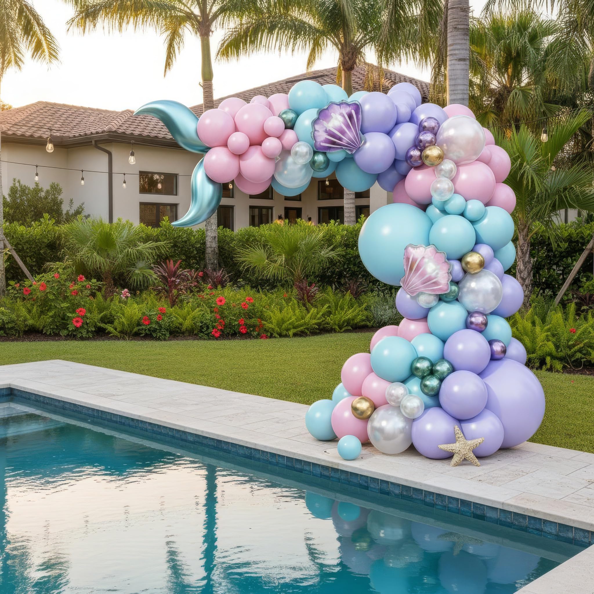 Mermaid Balloon Garland Arch Kit – 106 Piece Under the Sea Party Decorations with Foil Balloons by Vellax