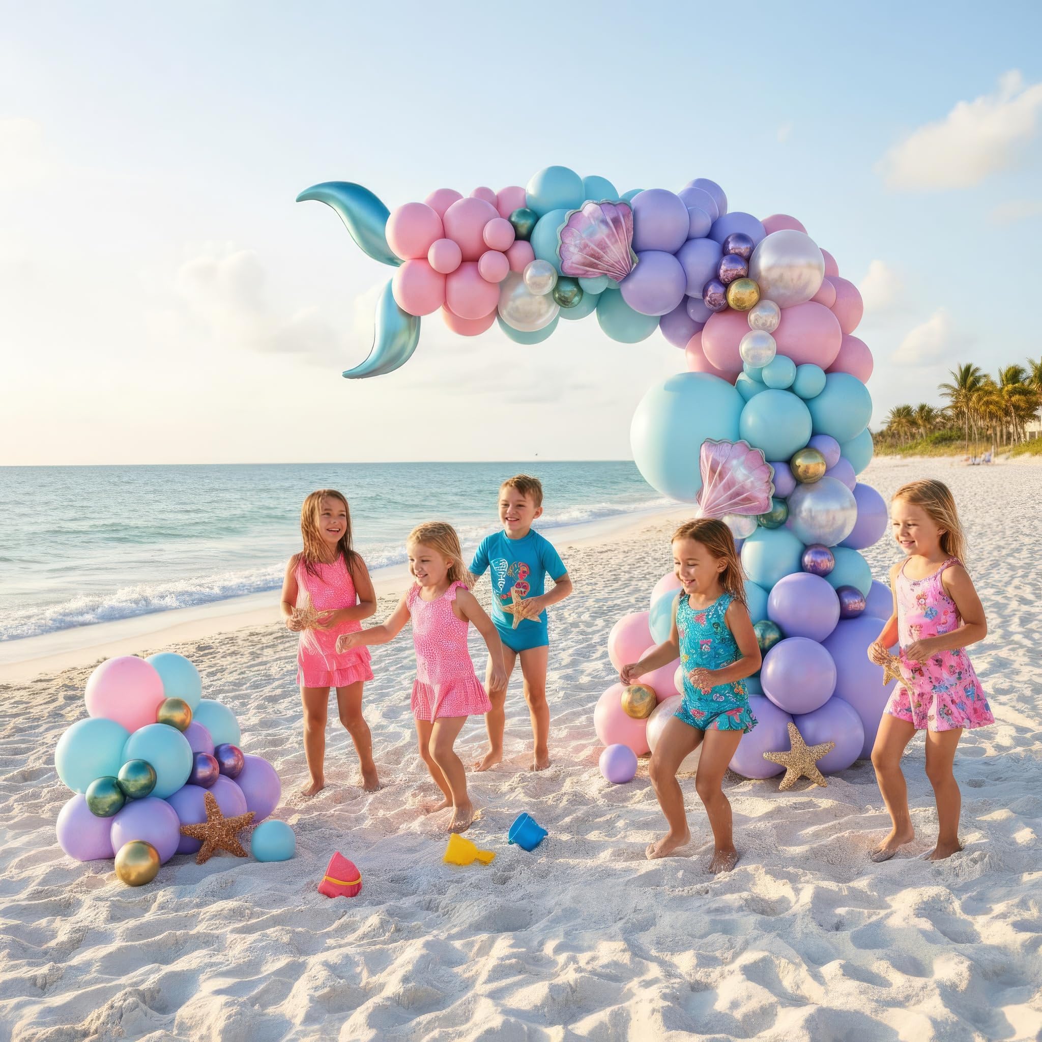 Mermaid Balloon Garland Arch Kit – 106 Piece Under the Sea Party Decorations with Foil Balloons by Vellax