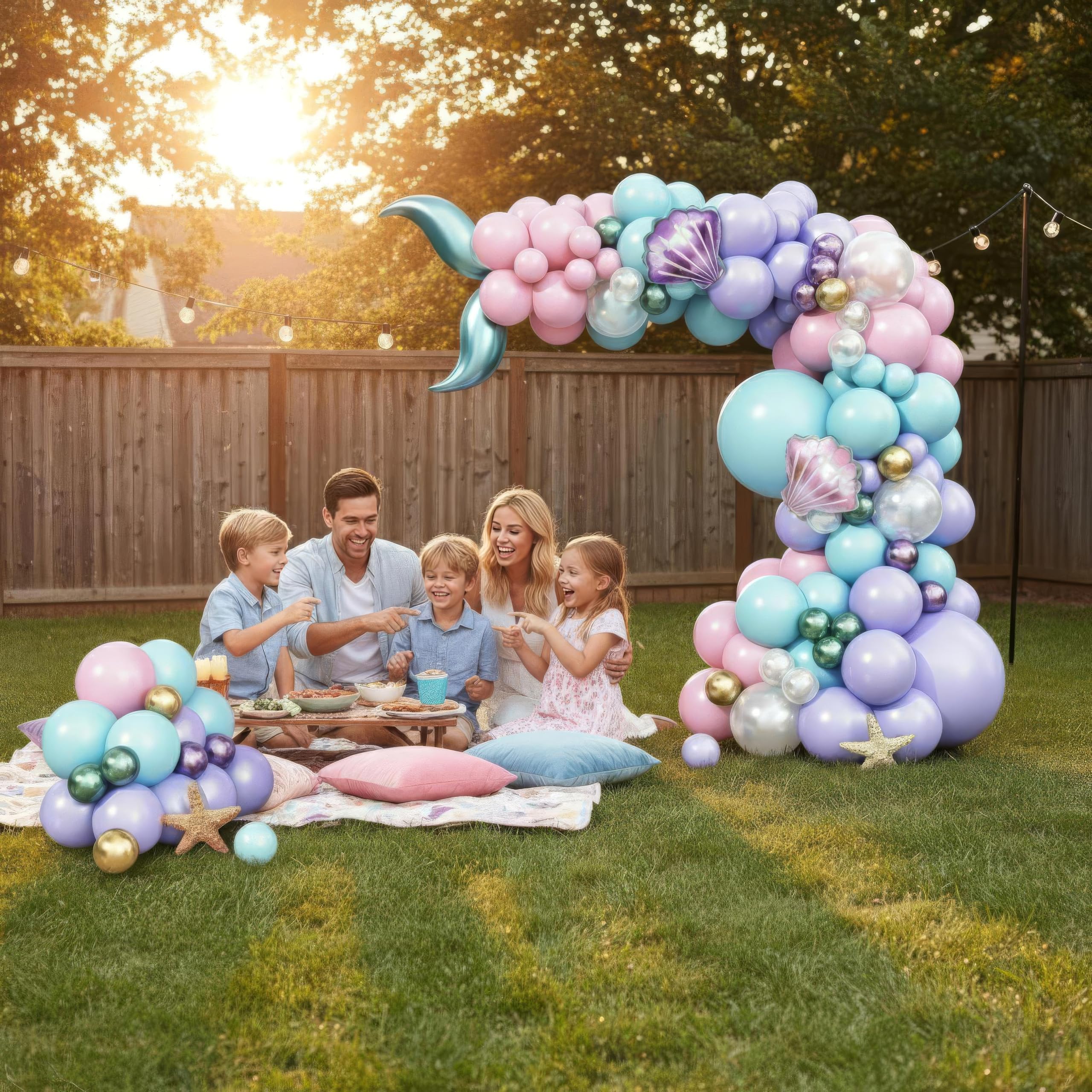 Mermaid Balloon Garland Arch Kit – 106 Piece Under the Sea Party Decorations with Foil Balloons by Vellax