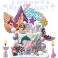 Mermaid Cake Topper Set 31-Piece with Mermaid Tail Candle, Ocean Cake Decorations for Birthday Parties by XLMJDZQ