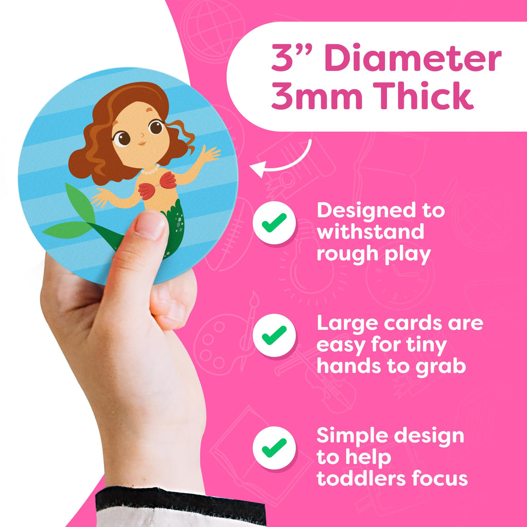 Mermaid Matching Game for Girls 4-6 - 32-Piece Memory Card Game with Storage Box - Momo & Nashi