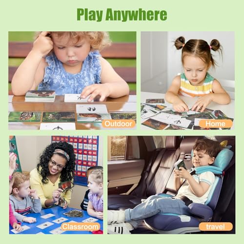 MEROCO Forest Animals Tracks Cards - 64-Piece Matching Game for Kids, Animal Track Identification Flash Cards, Homeschool Learning Toys