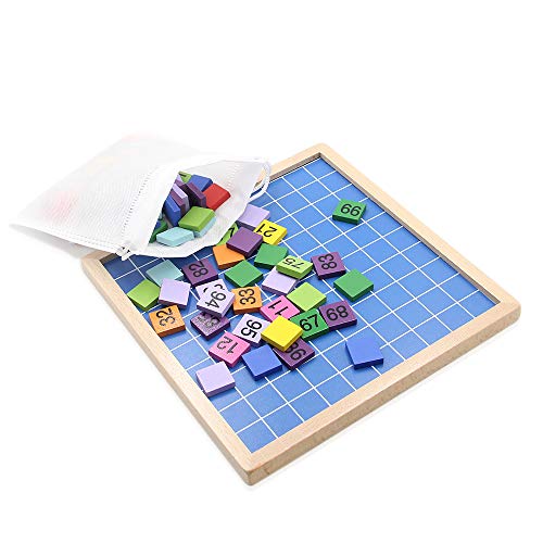 MERRYHEART Montessori Hundred Board: Wooden Counting Toy for Kids Ages 3+