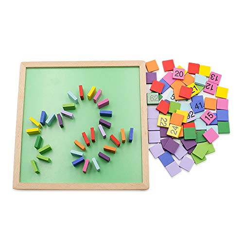 MERRYHEART Montessori Hundred Board: Wooden Counting Toy for Kids Ages 3+