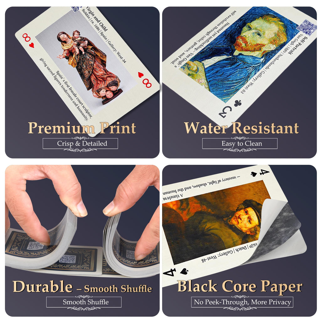 merryhome Arts of Playing Cards with QR Audio Guides - The National Gallery of Art x Discover Art & Play Cards | 54 Masterpieces | Museum Deck