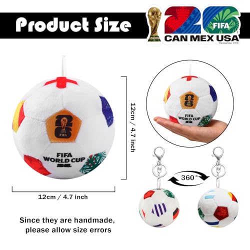 MESUCA 2026 World Cup Soccer Plush – Official 4.7-Inch Soft Pillow Toy with Trophy & Flags