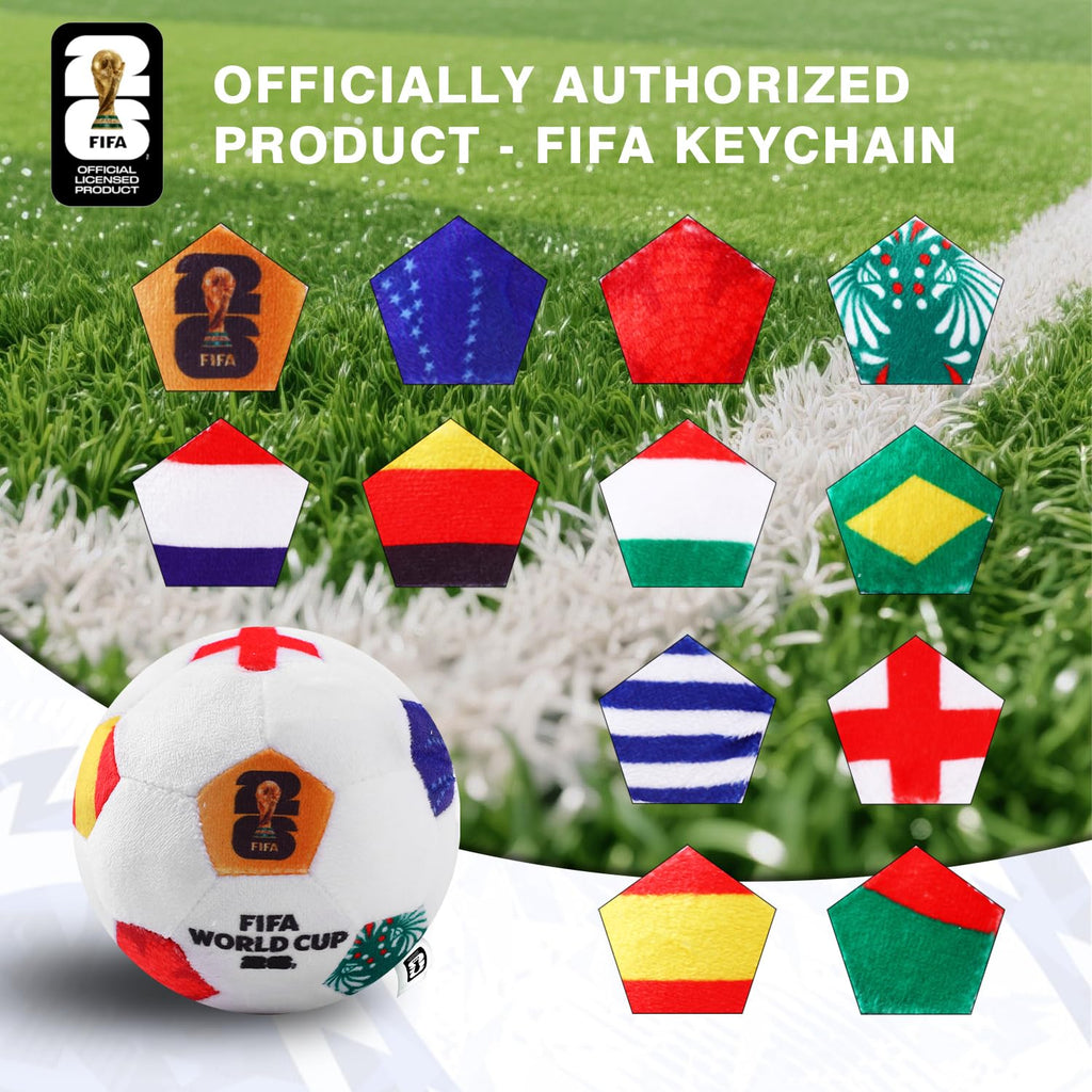 MESUCA 2026 World Cup Soccer Plush – Official 4.7-Inch Soft Pillow Toy with Trophy & Flags