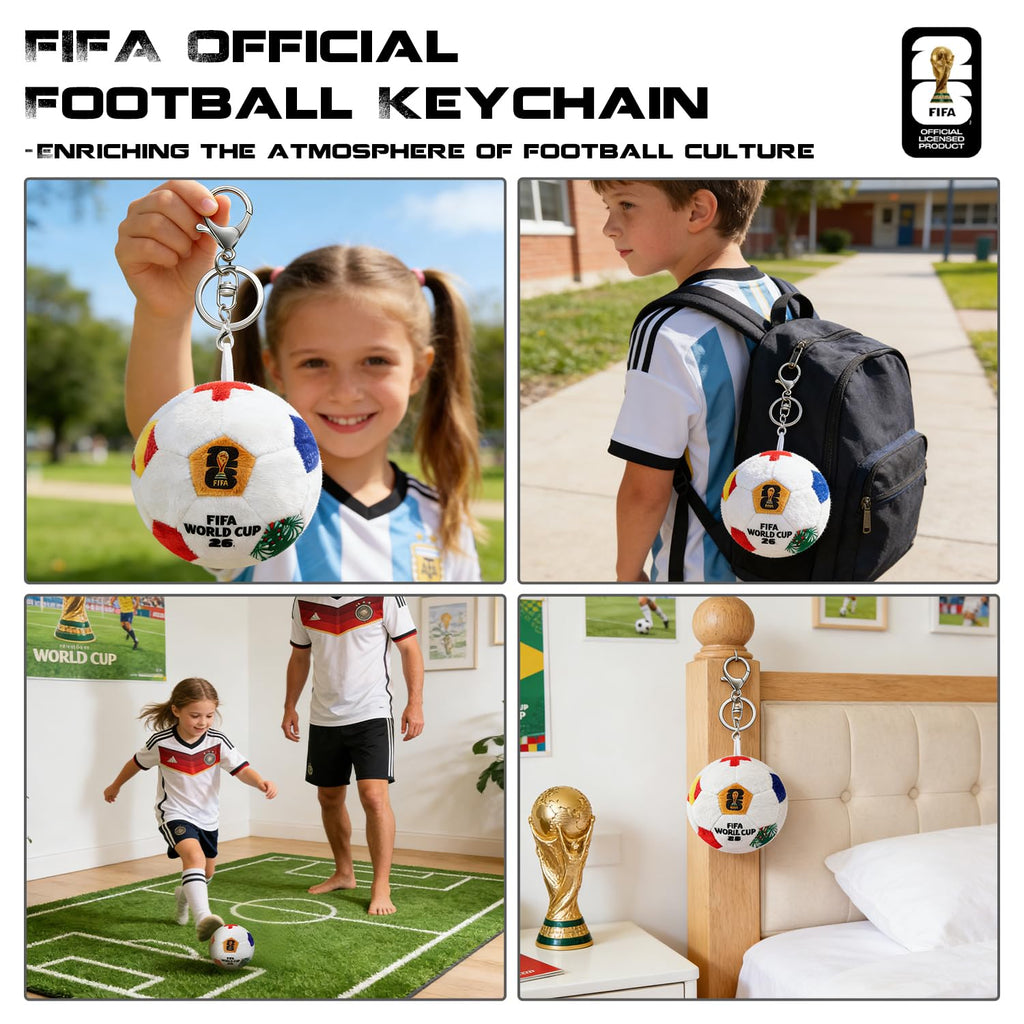 MESUCA 2026 World Cup Soccer Plush – Official 4.7-Inch Soft Pillow Toy with Trophy & Flags