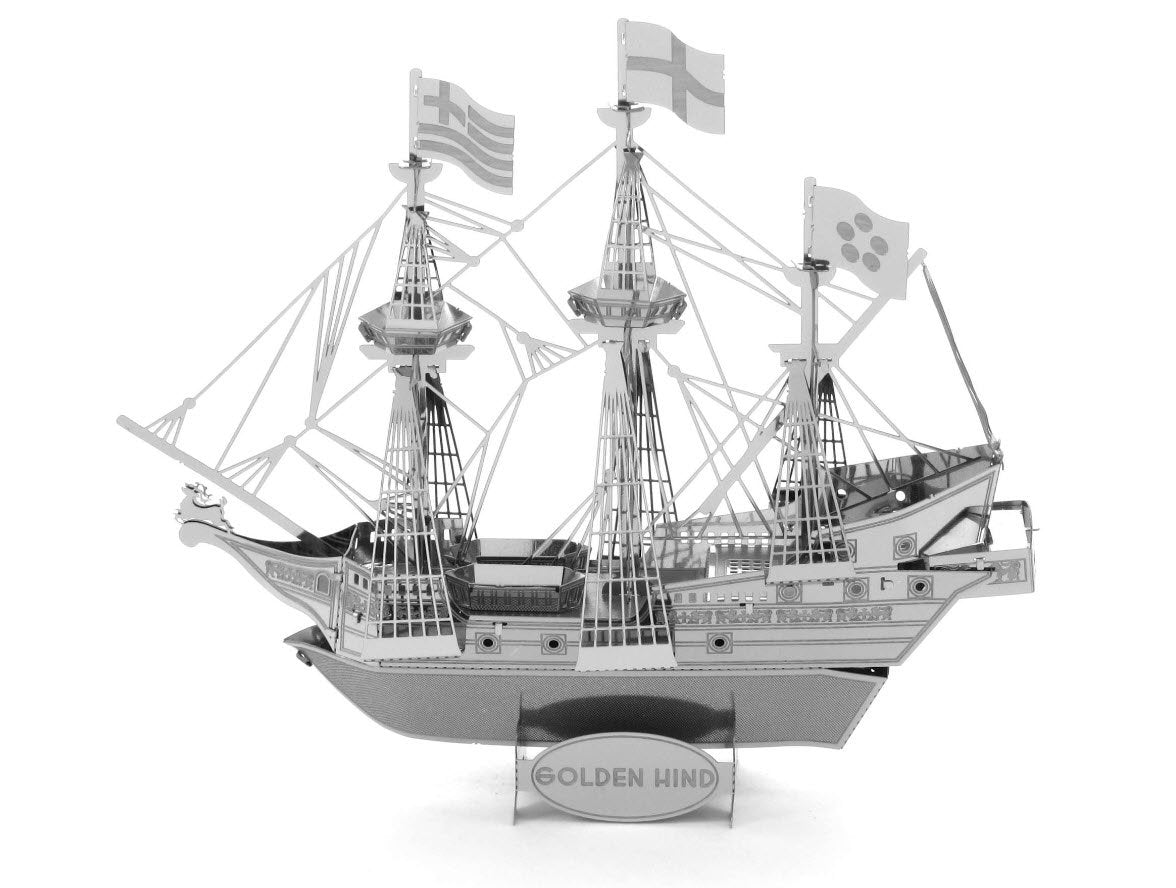 Metal Earth Golden Hind 3D Metal Model Kit – 2 Sheets, Moderate Difficulty
