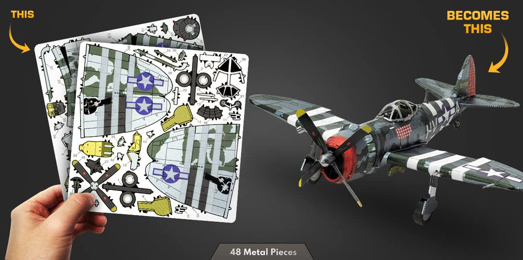 Metal Earth P-47 Thunderbolt 3D Metal Model Kit – 2 Sheet Moderate Difficulty 1:94 Scale