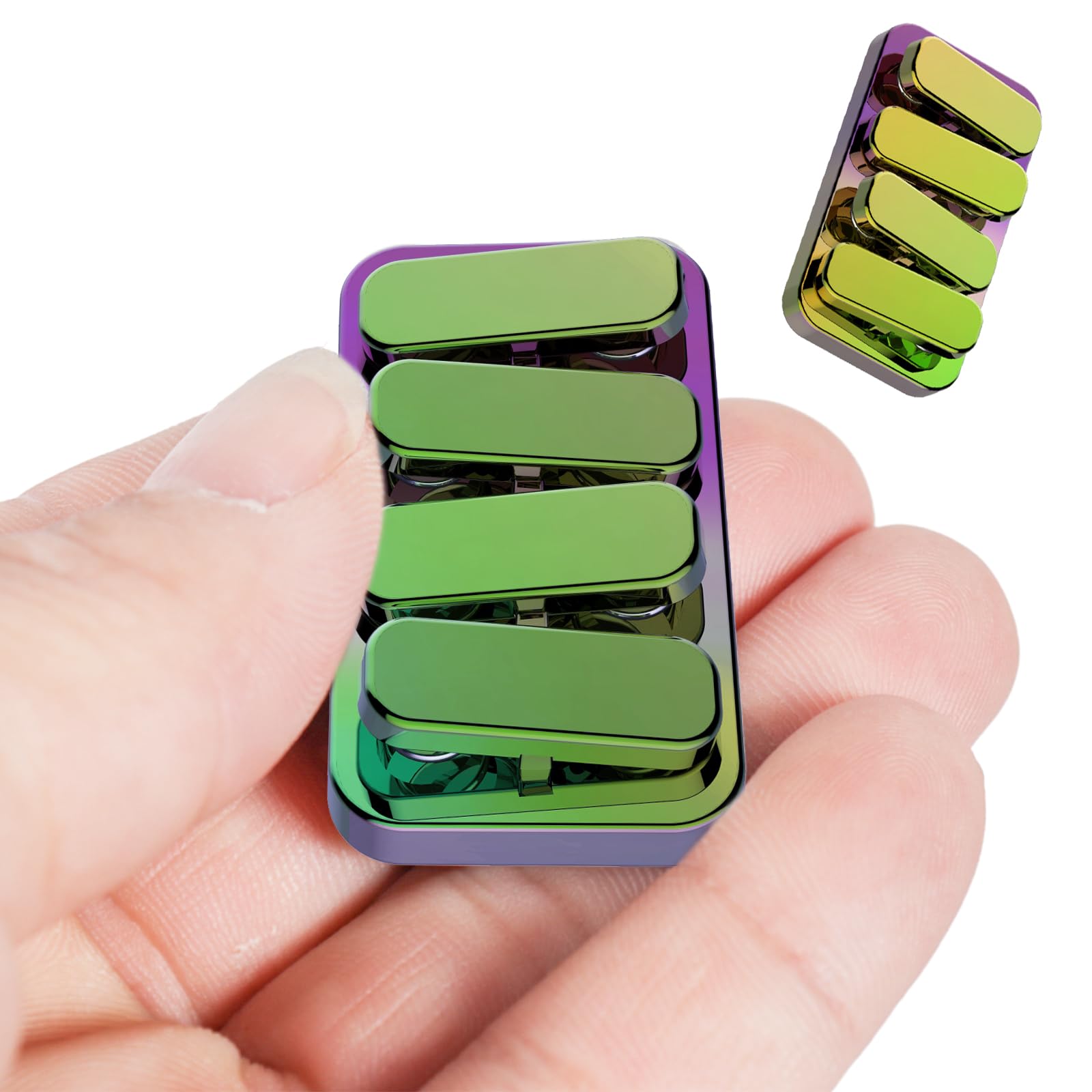 Metal Fidget Slider EDC Fidget Clicker – Magnetic Stress Relief Toy for Adults (Multicolor)