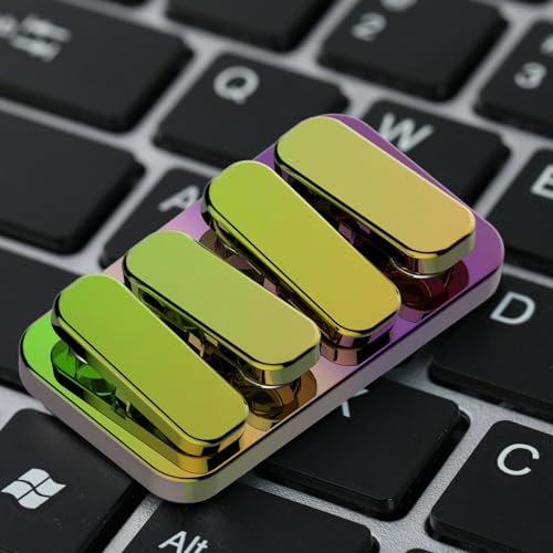 Metal Fidget Slider EDC Fidget Clicker – Magnetic Stress Relief Toy for Adults (Multicolor)