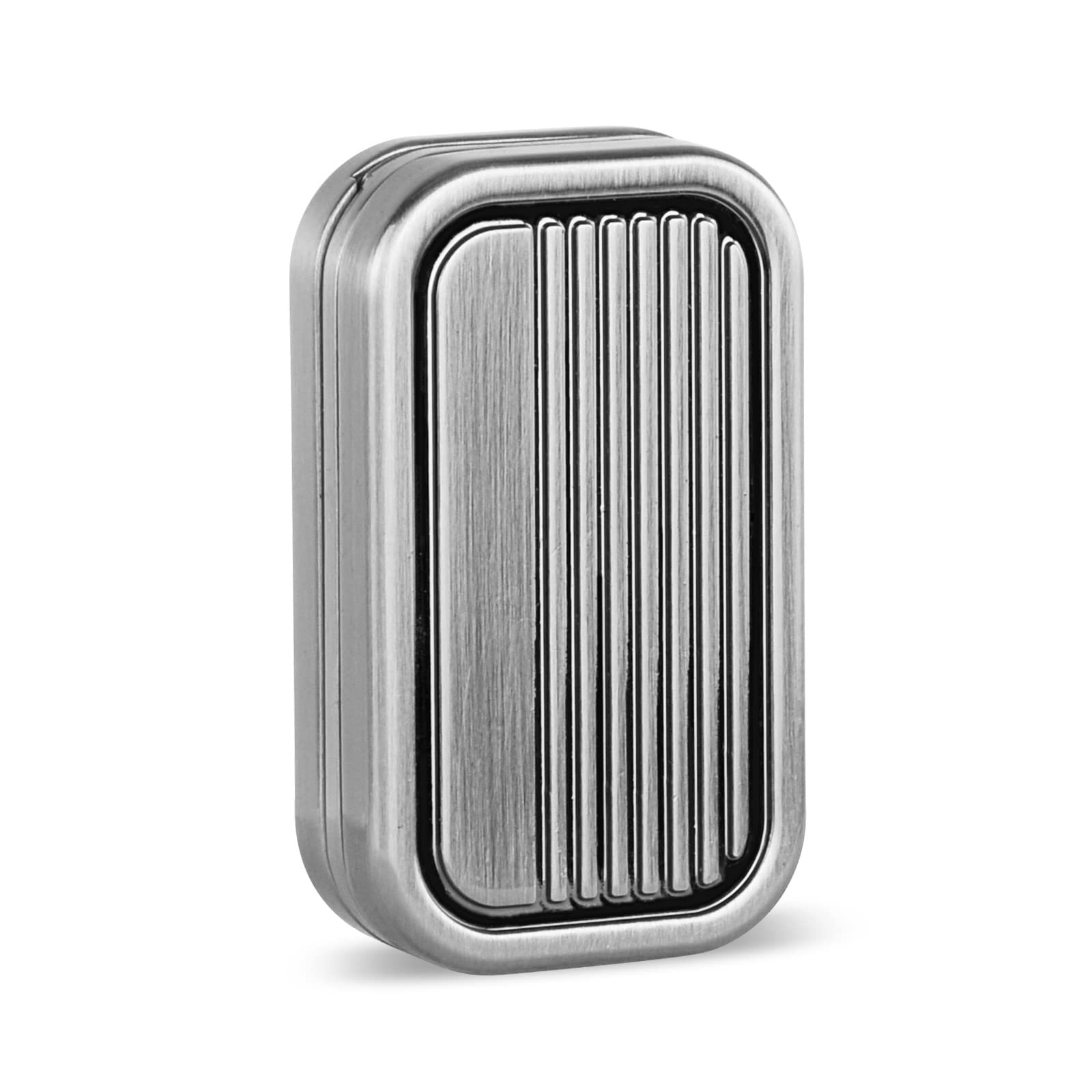 Metal Fidget Slider Magnetic Toy for Adults – EDC Stress Relief with Haptic Click – Stainless Steel Desk Toy (Silver, CP3)