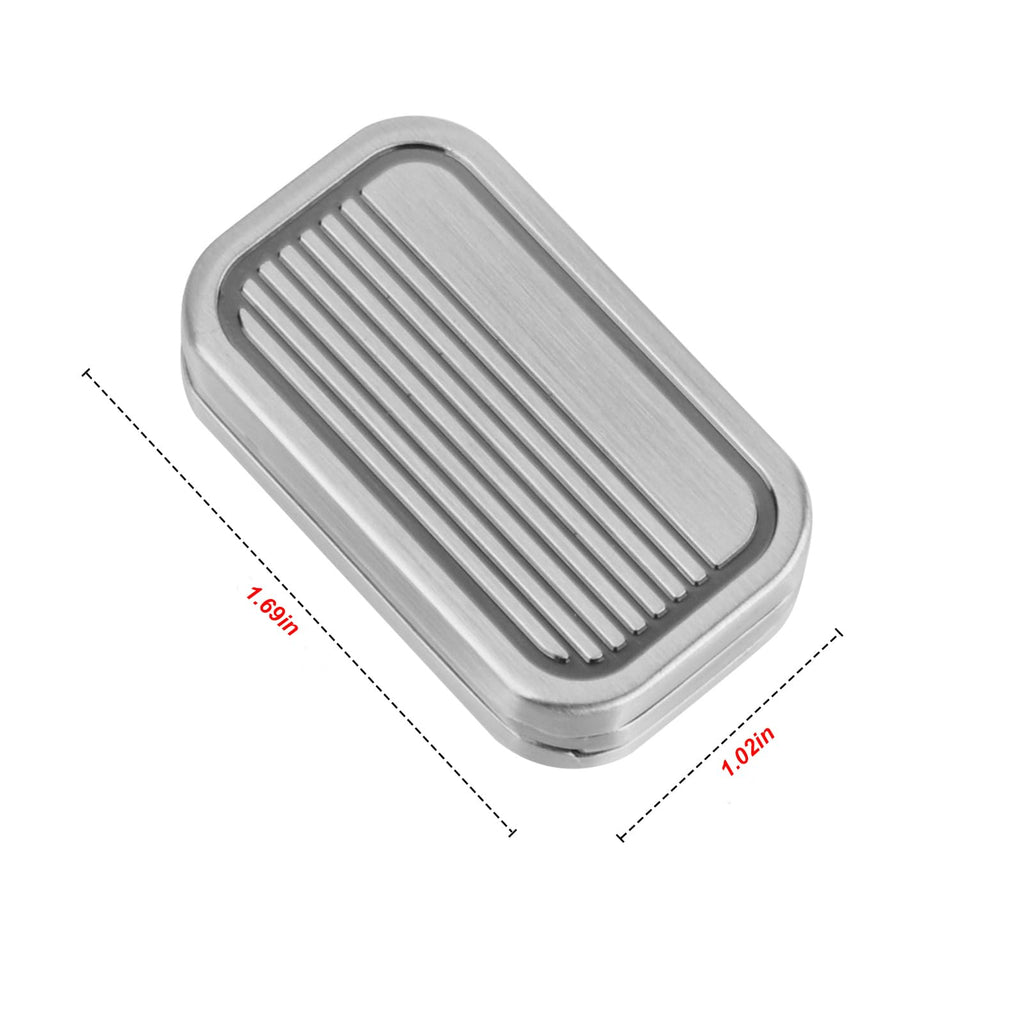 Metal Fidget Slider Magnetic Toy for Adults – EDC Stress Relief with Haptic Click – Stainless Steel Desk Toy (Silver, CP3)
