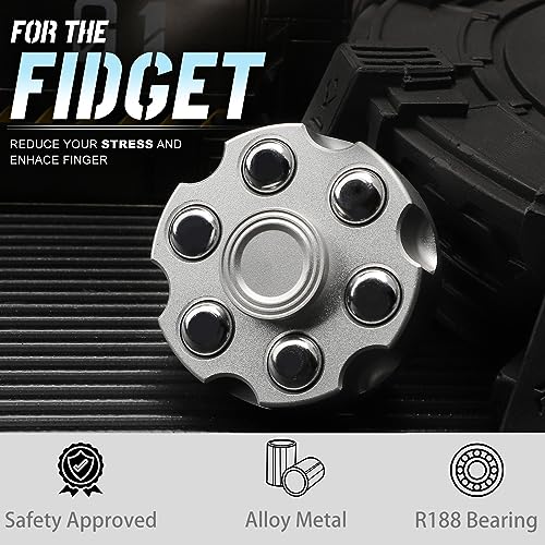 Metal Gear Fidget Spinner – Silent Aluminum Alloy Toy with Fiber Case for Adults & Kids