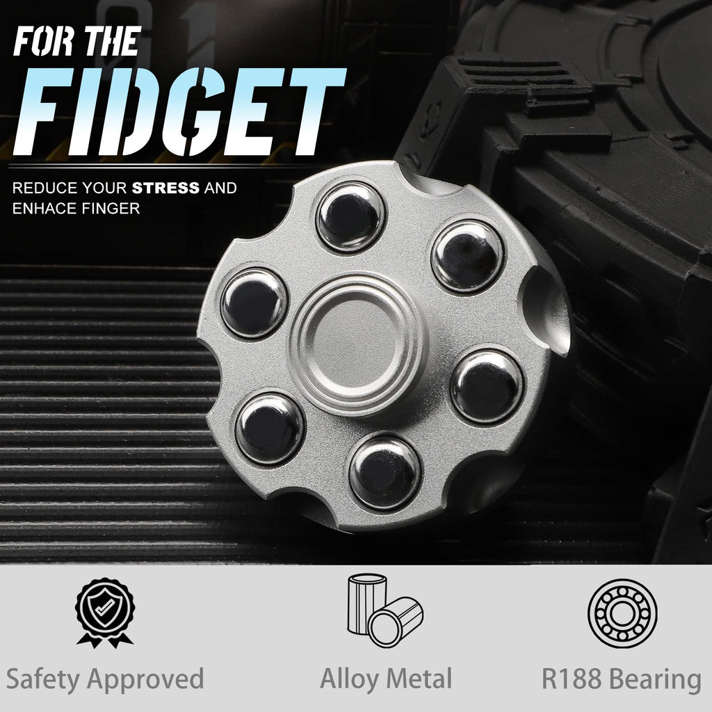 Metal Gear Fidget Spinner – Silent Aluminum Alloy Toy with Fiber Case for Adults & Kids