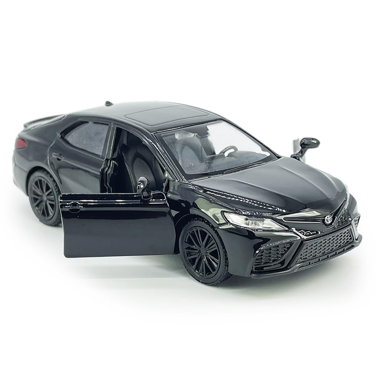Metanyl 1/36 Scale Camry XSE 2022 Diecast Car - Black, Pull Back, Doors Open, Alloy Metal Toy for Boys & Collectors