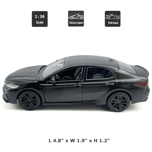 Metanyl 1/36 Scale Camry XSE 2022 Diecast Car – Matt Black, Pull Back, Opening Doors