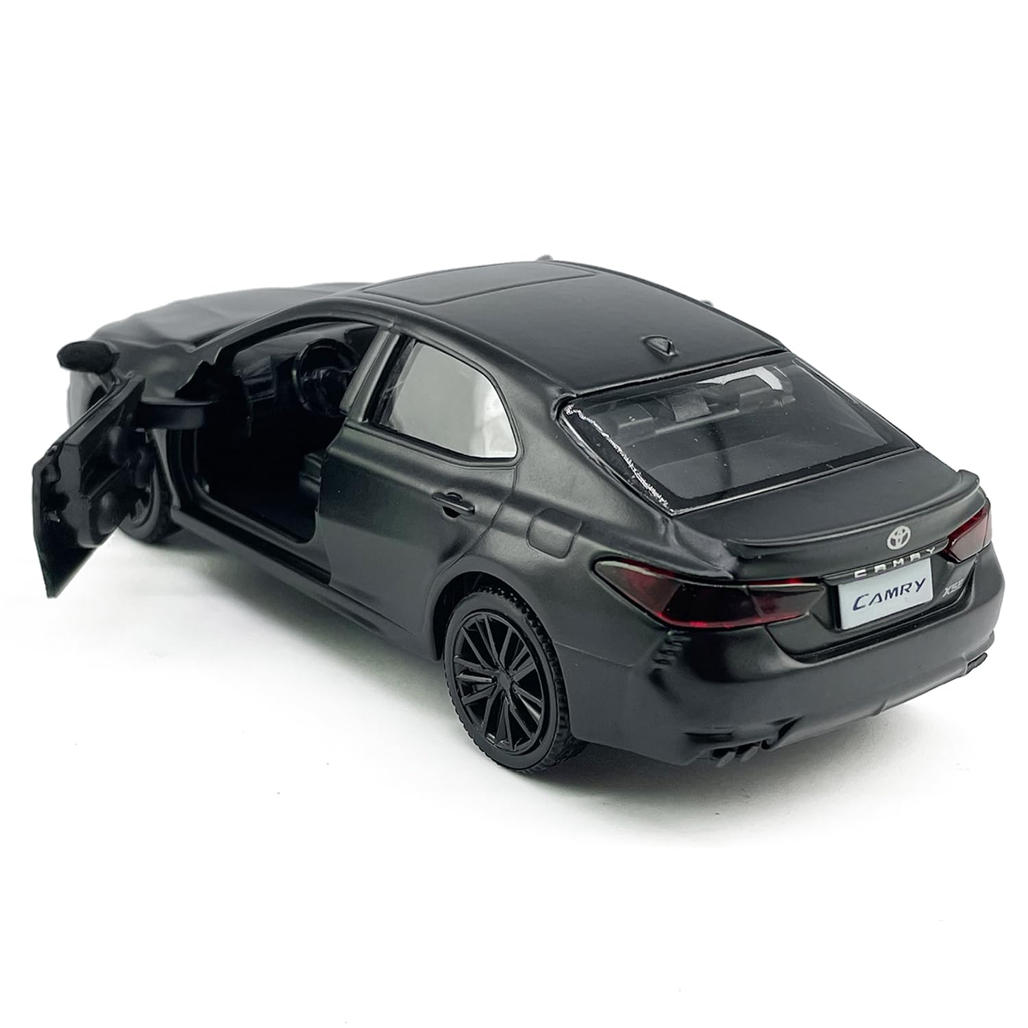 Metanyl 1/36 Scale Camry XSE 2022 Diecast Car – Matt Black, Pull Back, Opening Doors