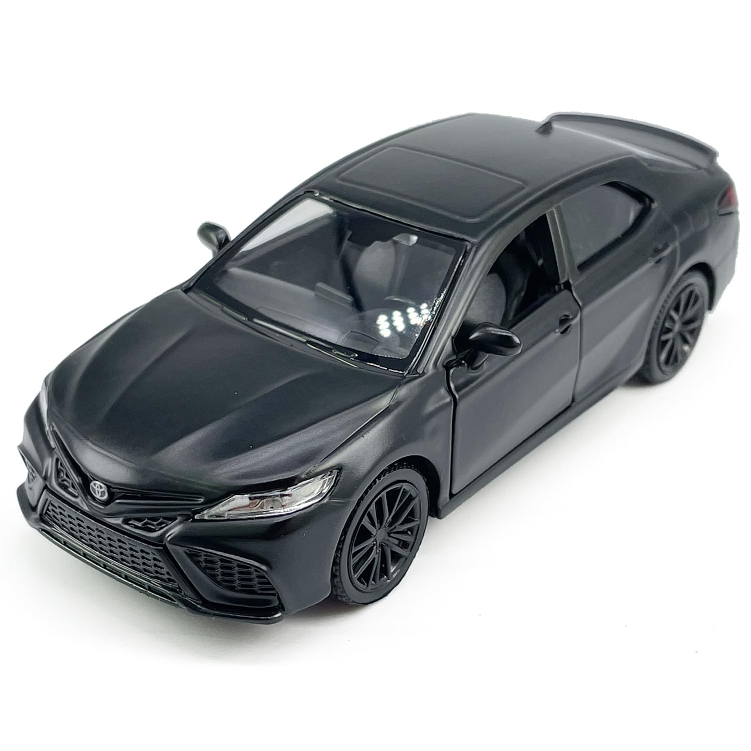 Metanyl 1/36 Scale Camry XSE 2022 Diecast Car – Matt Black, Pull Back, Opening Doors