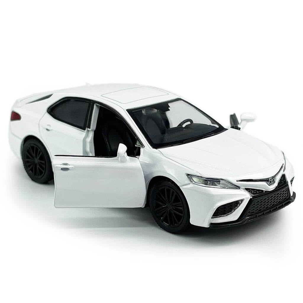 Metanyl 1/36 Scale Camry XSE 2022 Diecast Model Car - White, Pull-Back Action, Opening Doors, Metal Alloy