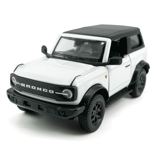 Metanyl 1/36 Scale Diecast 2-Door Bronco Badlands, White, Opening Doors, Pull-Back