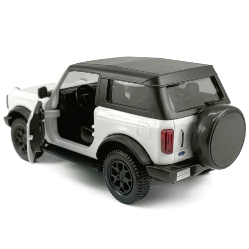 Metanyl 1/36 Scale Diecast 2-Door Bronco Badlands, White, Opening Doors, Pull-Back