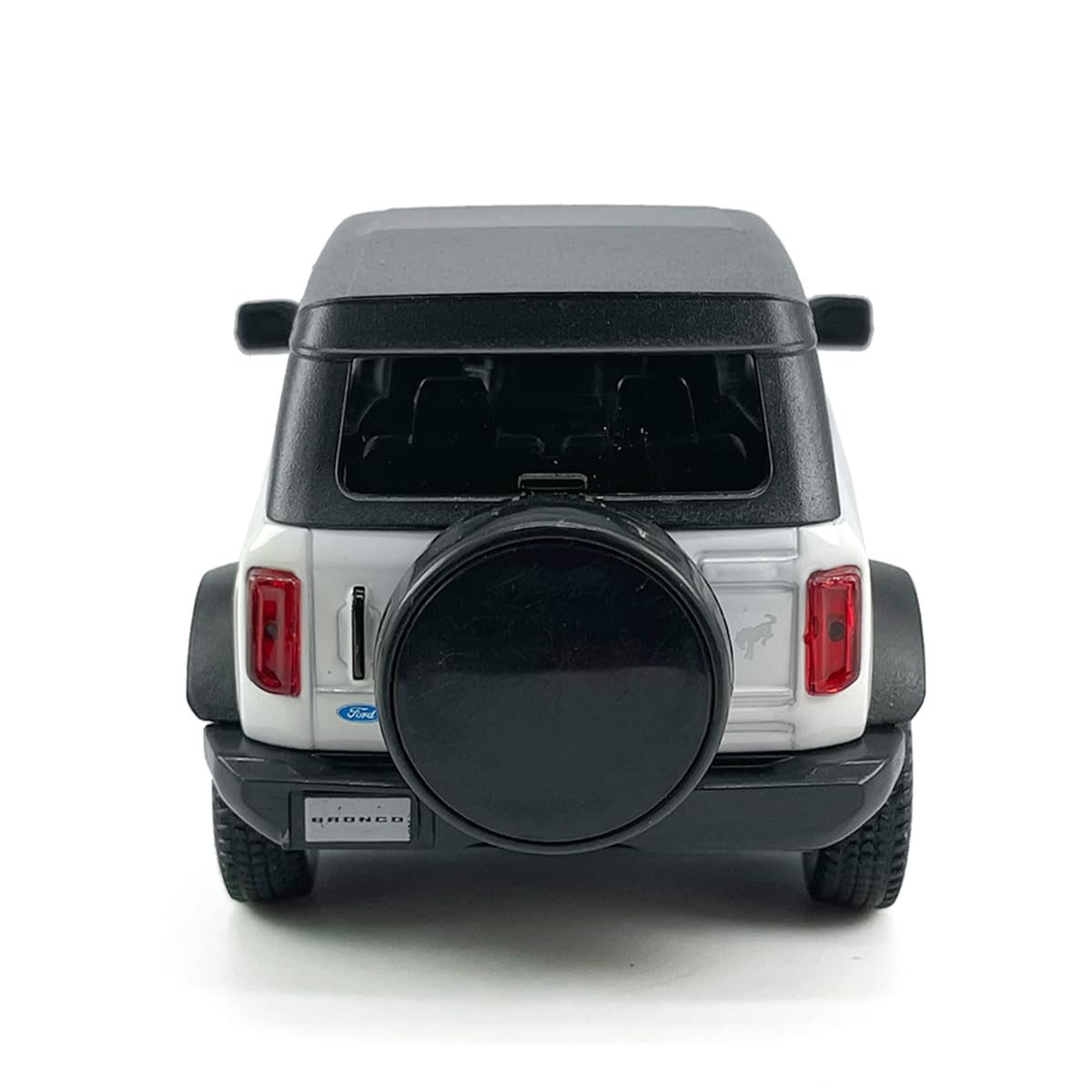 Metanyl 1/36 Scale Diecast 2-Door Bronco Badlands, White, Opening Doors, Pull-Back