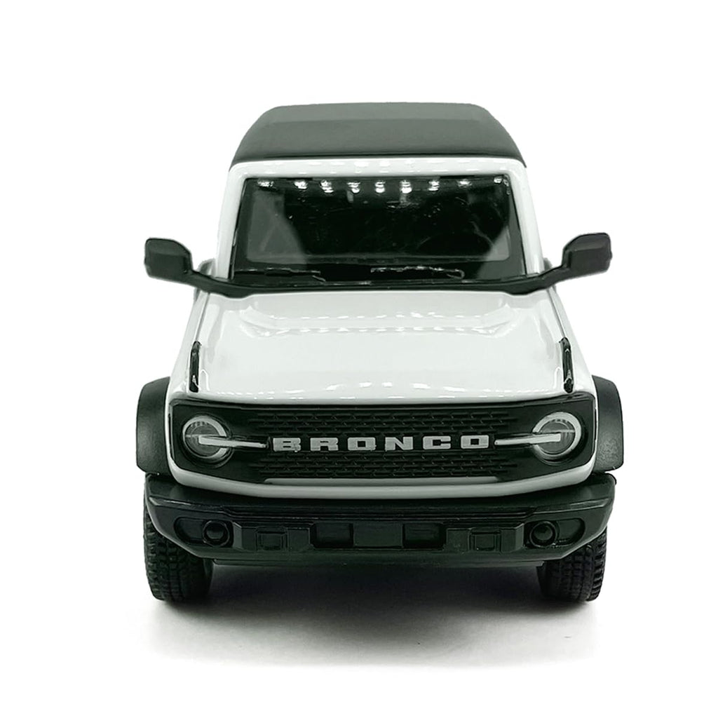 Metanyl 1/36 Scale Diecast 2-Door Bronco Badlands, White, Opening Doors, Pull-Back