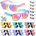 Metemot Kids Sunglasses Bulk 12 Pack - Neon UV400 Party Favors for Ages 3-8