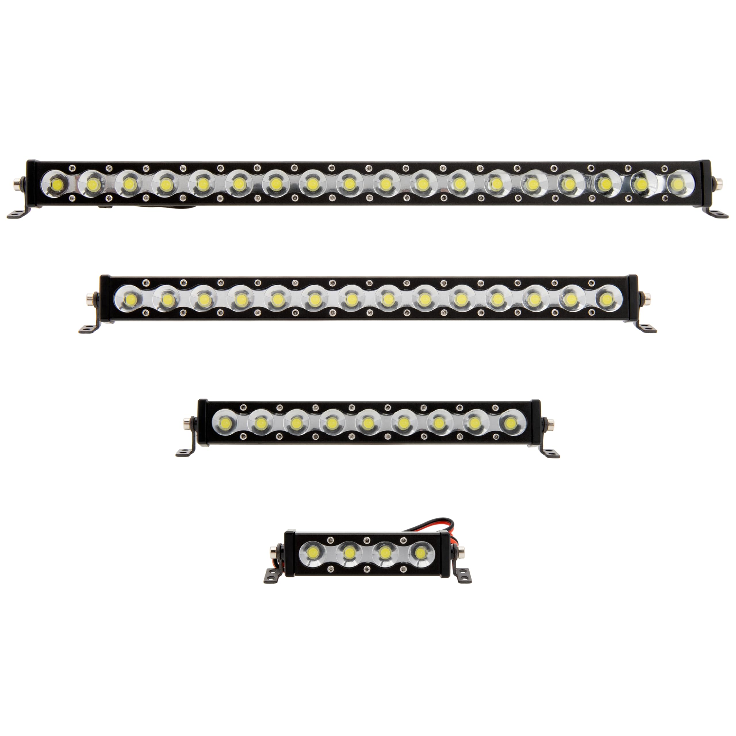 MEUS RACING 45mm LED Roof Light Bar for 1/10 RC Crawlers | 4 Beads, Aluminium Body, for SCX10 TRX4 Redcat Gen8