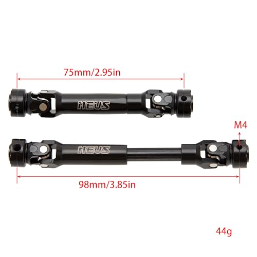 MEUS RACING 75mm Steel Driveshafts for 1/10 RC Crawlers (SCX10, Capra, D90, Gen8) – E-Shape Buckle, Universal Joint