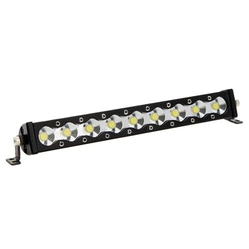 MEUS RACING 95mm LED Roof Light Bar for 1/10 1/8 RC Crawlers - 9 Bead Aluminum Light Bar with Chrome Shade