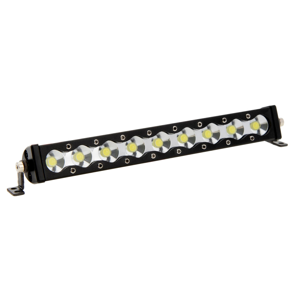 MEUS RACING 95mm LED Roof Light Bar for 1/10 1/8 RC Crawlers - 9 Bead Aluminum Light Bar with Chrome Shade
