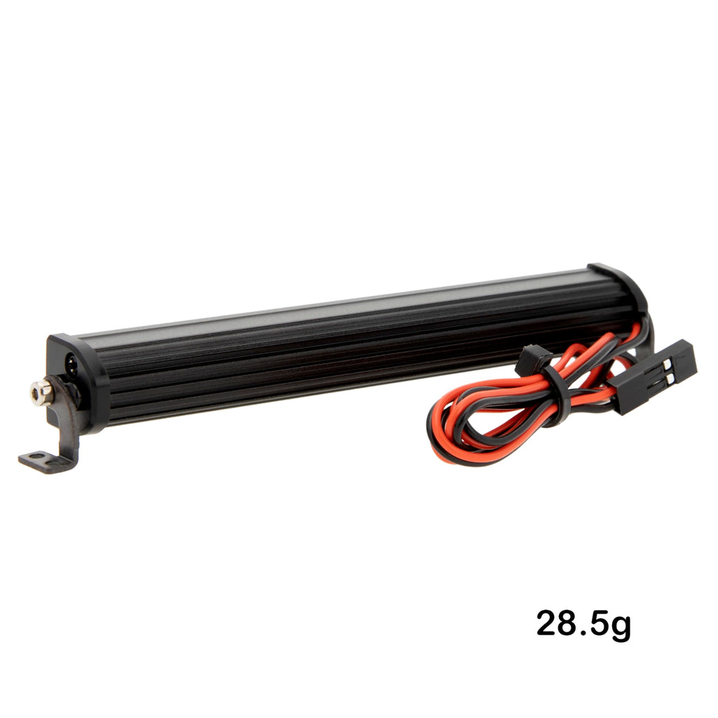 MEUS RACING 95mm LED Roof Light Bar for 1/10 1/8 RC Crawlers - 9 Bead Aluminum Light Bar with Chrome Shade
