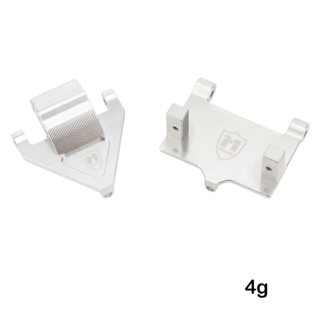 MEUS RACING Ascent 32 Servo Mount & Rear Link Riser - Silver Aluminum Upgrade for Redcat Ascent-32 1/32 RC Crawler