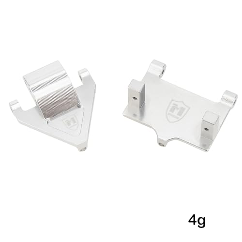 MEUS RACING Ascent 32 Servo Mount & Rear Link Riser - Silver Aluminum Upgrade for Redcat Ascent-32 1/32 RC Crawler