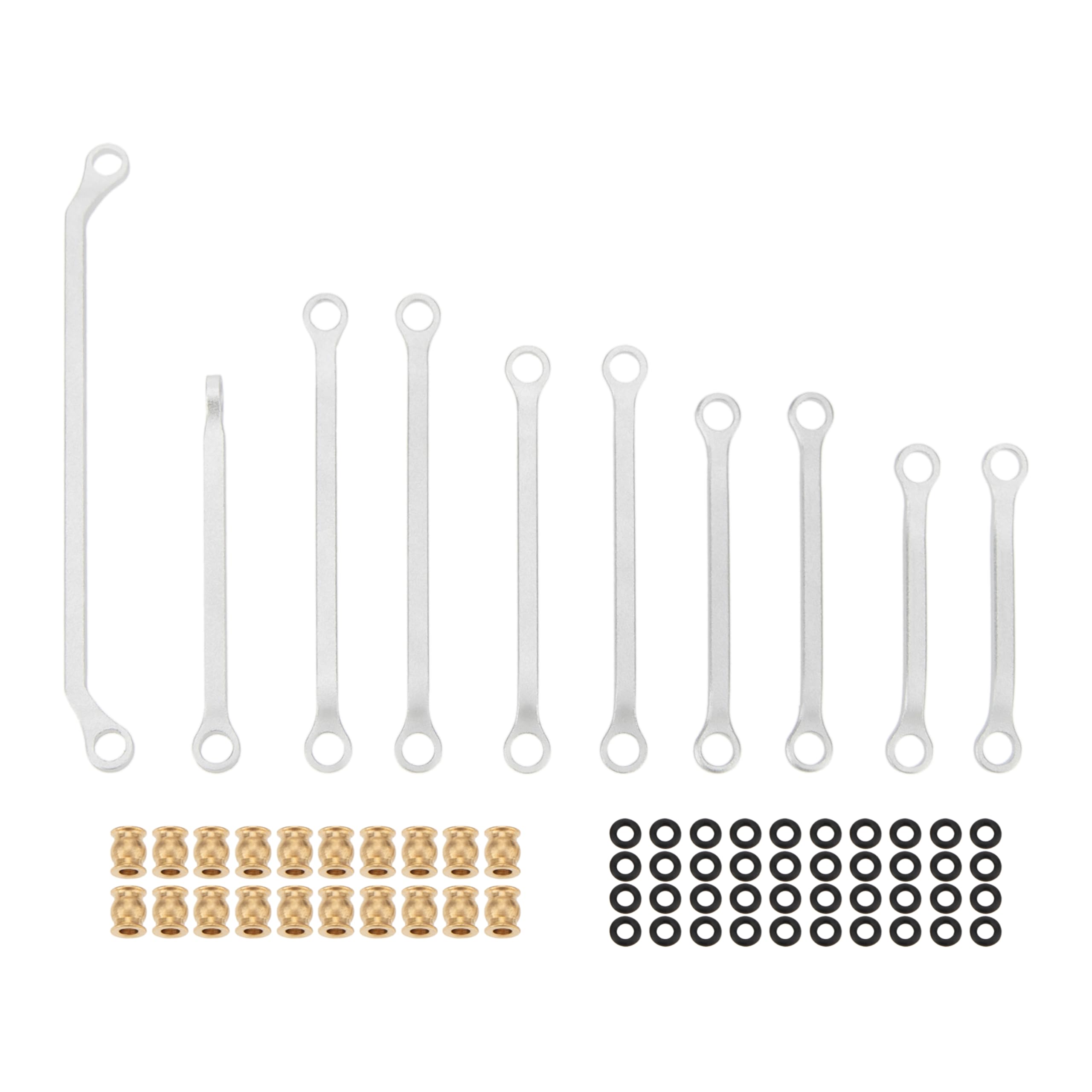 MEUS RACING Ascent-32 Silver Chassis Links for Redcat 1/32 RC Crawler Upgrades