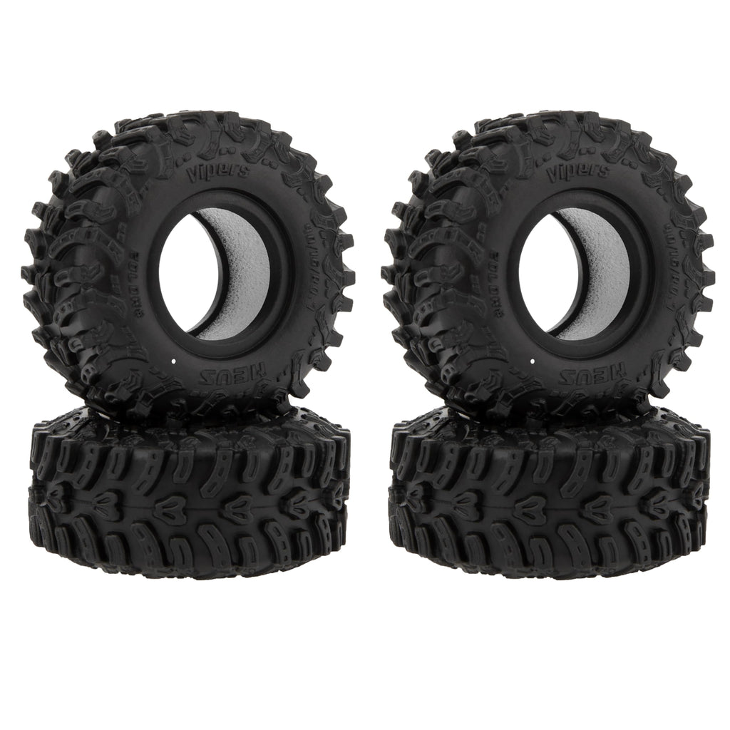 MEUS RACING MS6 Vipers 0.7 Crawler Tires for Axial SCX30 & Redcat Ascent-32 – Super Soft White-Dot Compound Mud Terrain