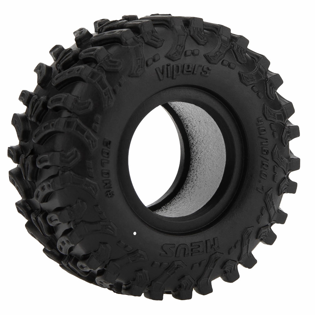MEUS RACING MS6 Vipers 0.7 Crawler Tires for Axial SCX30 & Redcat Ascent-32 – Super Soft White-Dot Compound Mud Terrain