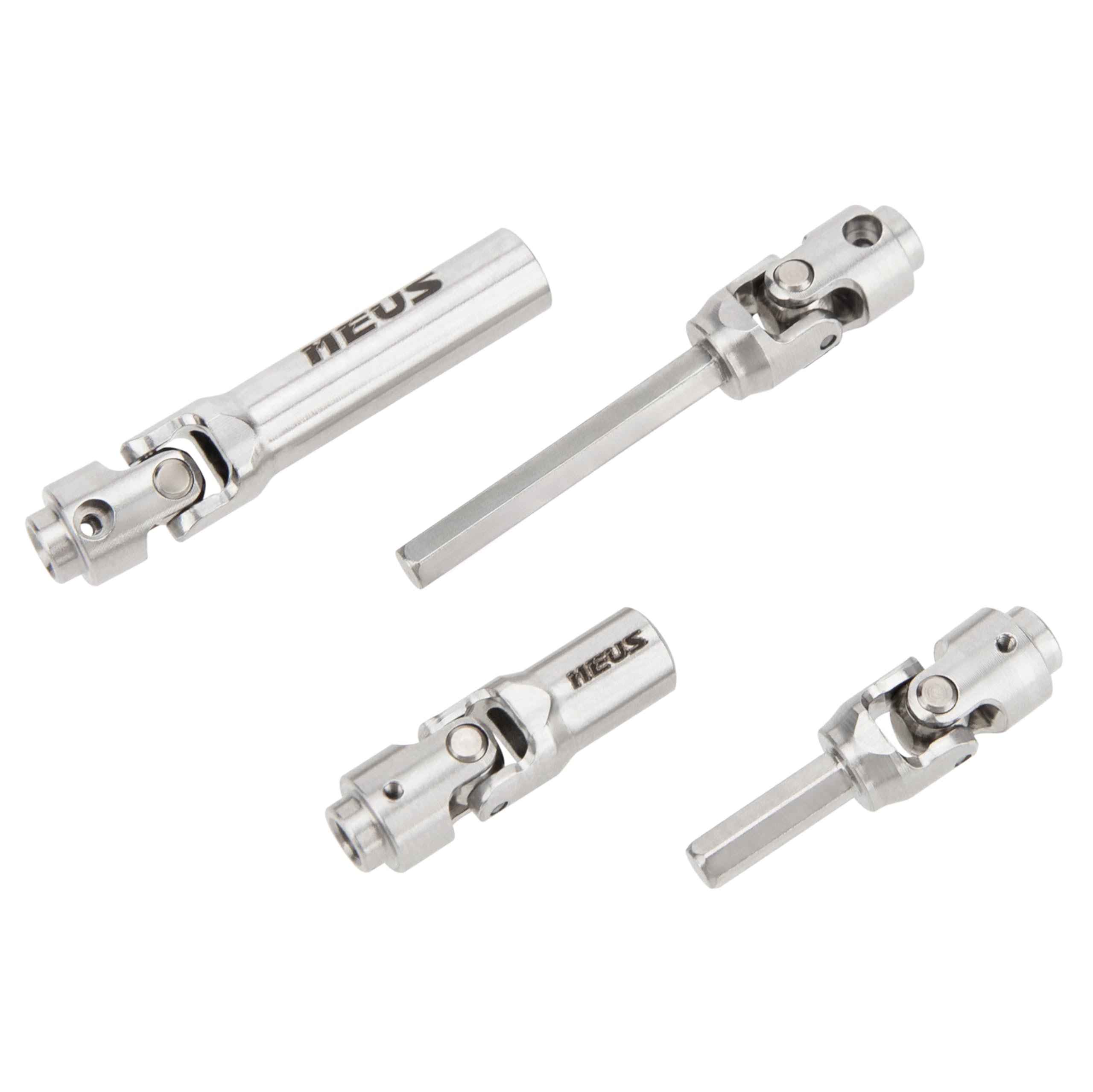 MEUS RACING SCX30 Adjustable Driveshaft Set for 1/30 Axial SCX30 RC Crawler (Silver)