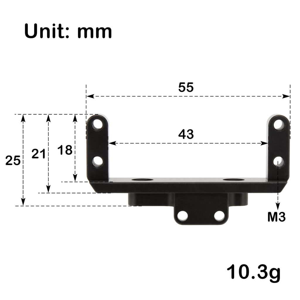 MEUS RACING Servo Mount Only – Aluminum, CNC, for AR44/AR45/Capra Axles (SOA/BTA)